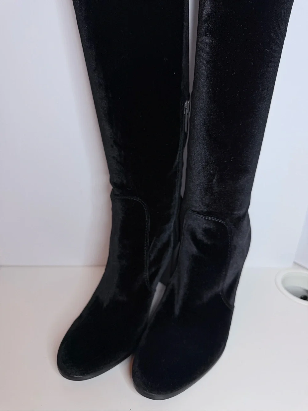 Sam Edelman Black Velvet Over-the-Knee Boots